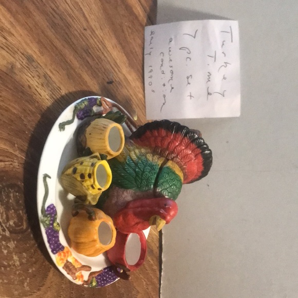 7 piece  ceramic mini teapot set with creamer n sugar bowls n 2 cups.    Top of - Picture 2 of 8